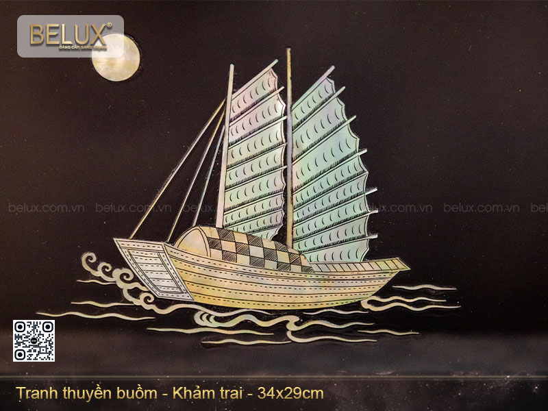 Tranh thuận buồm xuôi gió khảm trai kt 34 x 29cm&nbsp;